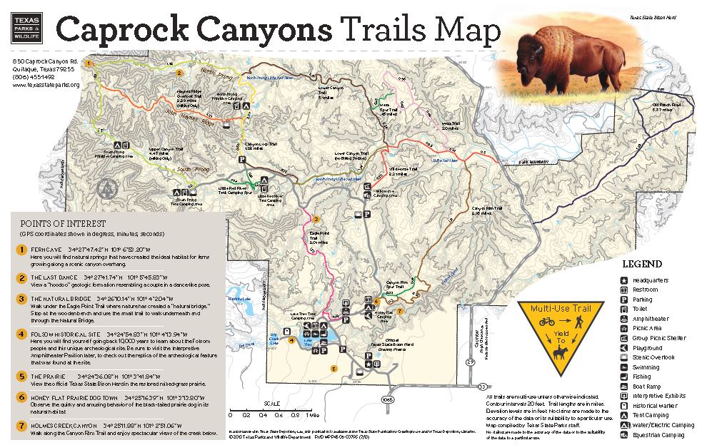 Caprock Canyon State Park Map The Ozarks Map