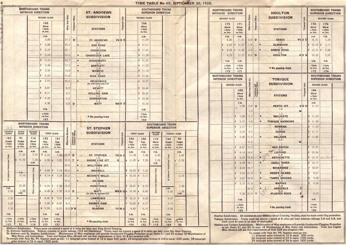 Traingeek.ca Timetables 1928/09/30 Canadian Pacific Railway