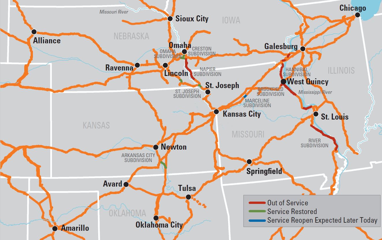 BNSF Railroad System Map