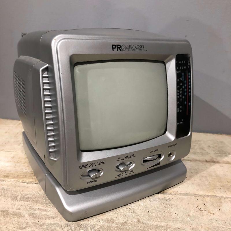Mini Portable Black & White TV Tramps Prop Hire