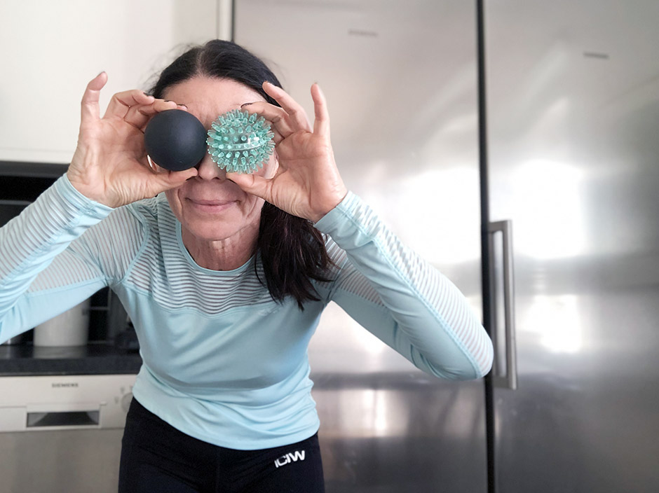 Klimakteriet och ont under fötterna testa triggerboll Träning 40+