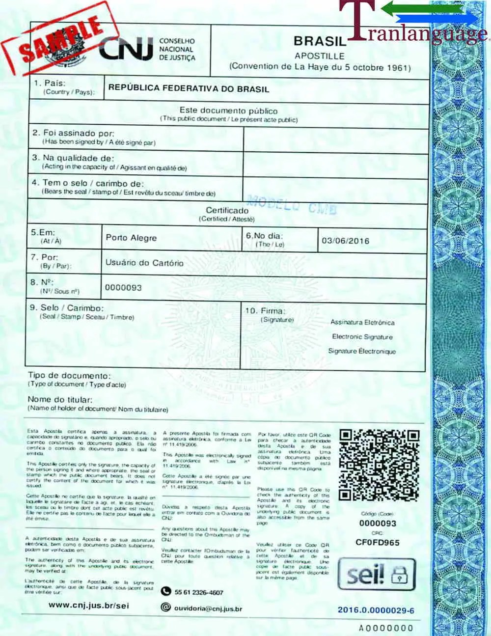 Apostille Brazil Tranlanguage Certified Translations