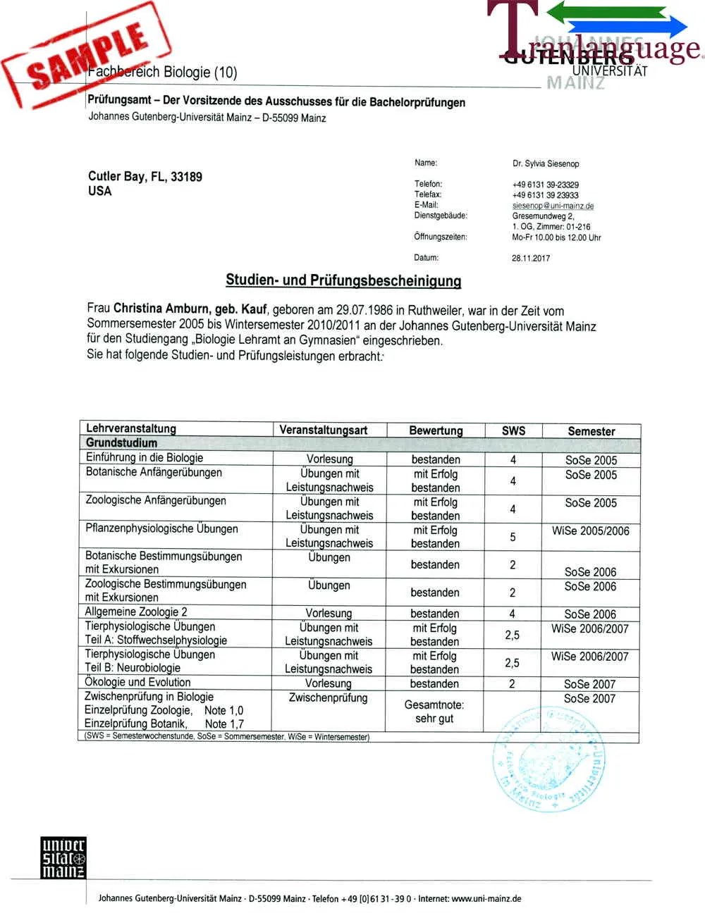 Transcript Germany II Tranlanguage Certified Translations