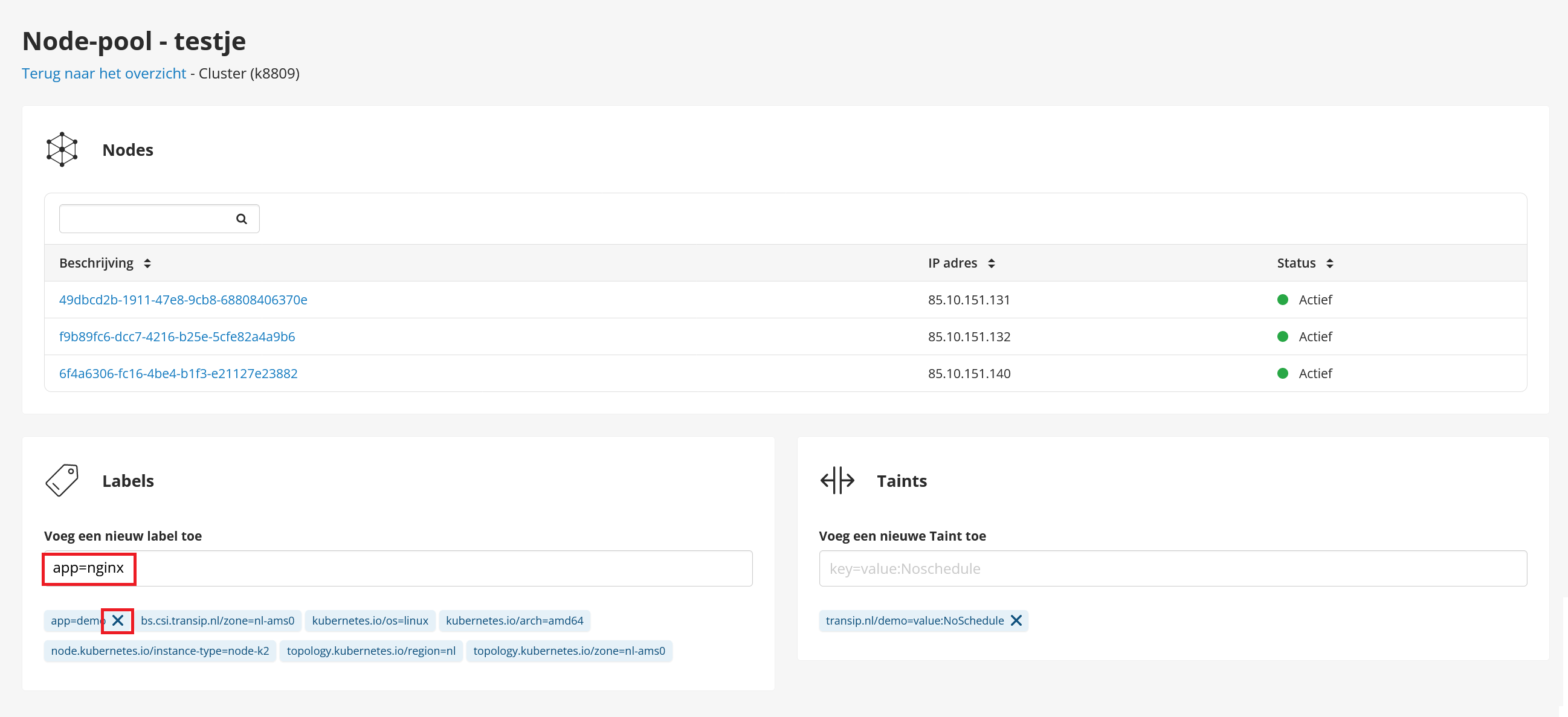Wat zijn labels en (node) selectors? TransIP