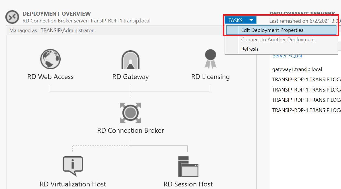 Using a Remote Desktop Gateway TransIP