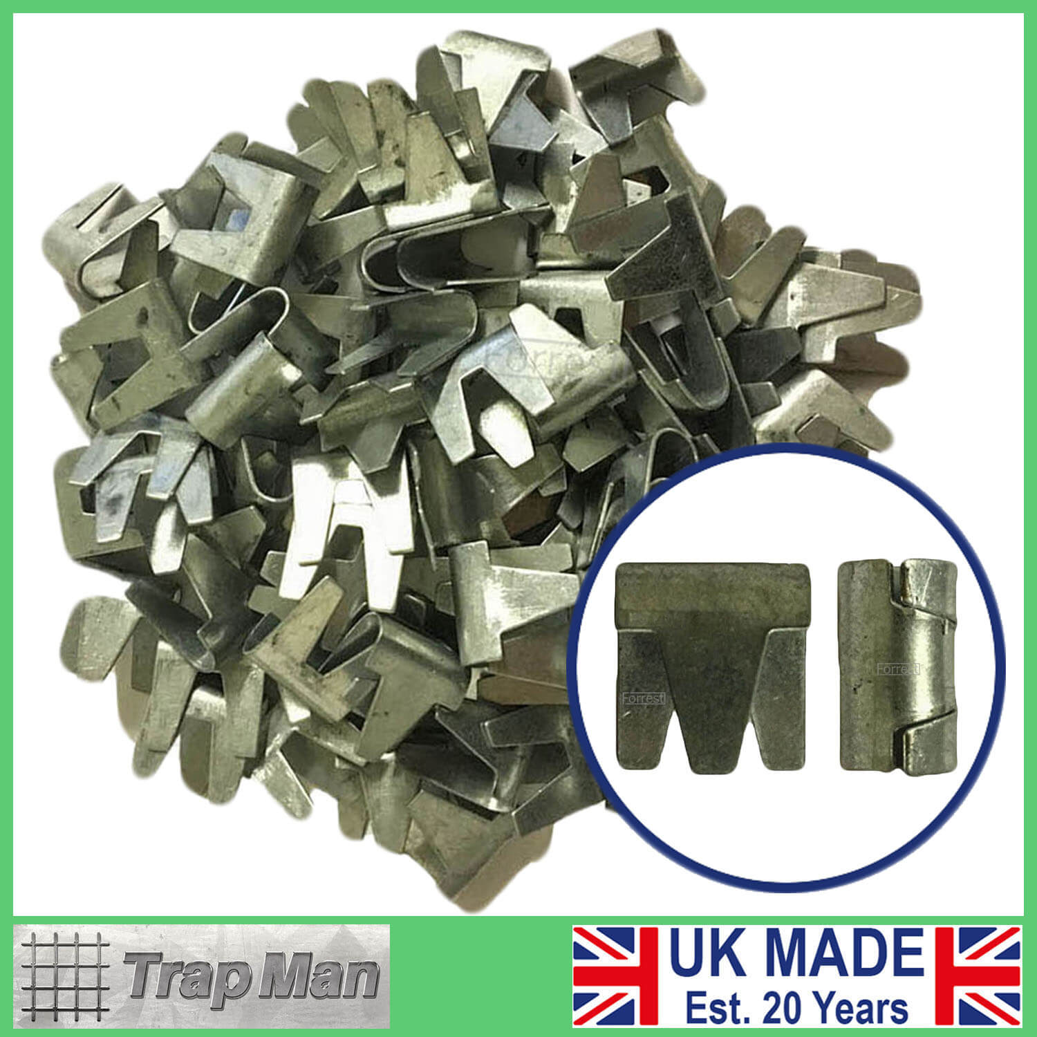 250 Large heavy duty wire mesh Forrest® Clips ideal Cage making