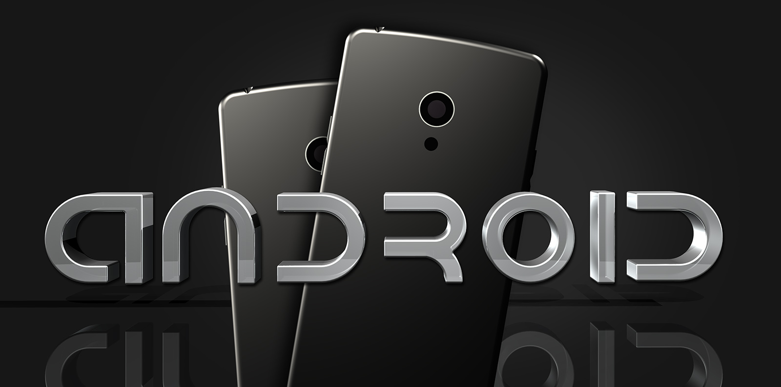 3d Android logo illustrations with smartphones TrashedGraphics