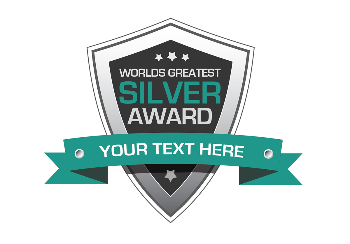 Vector silver award badge TrashedGraphics