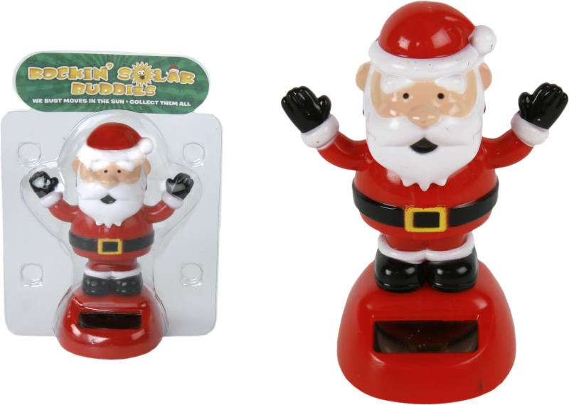 Solarbetriebene Weihnachtsmann Solar, winkend Wackelsanta Nikolaus