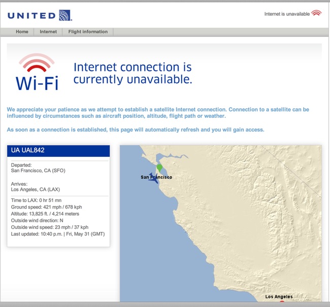 The Results after Testing United WiFi on Four Different Flights