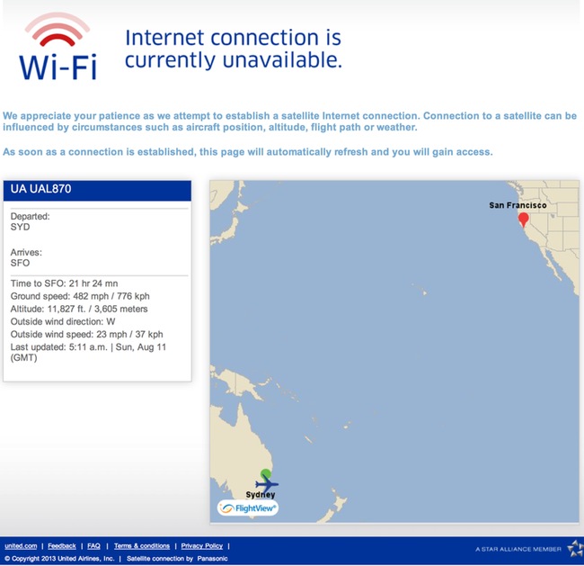 The Results after Testing United WiFi on Four Different Flights