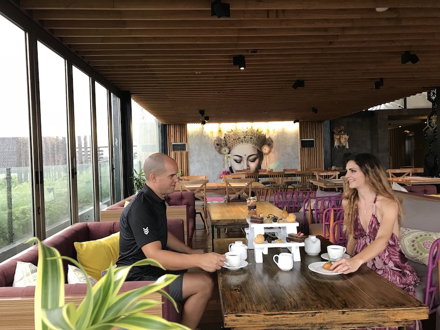 rooftop bar at the four points seminyak with Trevor and Kashlee Kucheran
