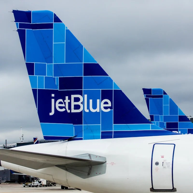 Airbus A320 JetBlue tailfin with Mosaic design Travel Off Path