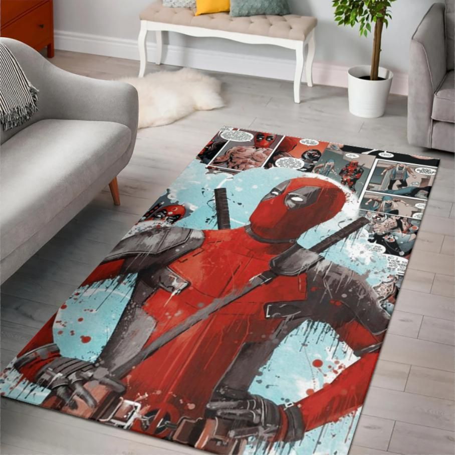Deadpool Marvel Area Rug Rugs For Living Room Rug Home Decor Travels