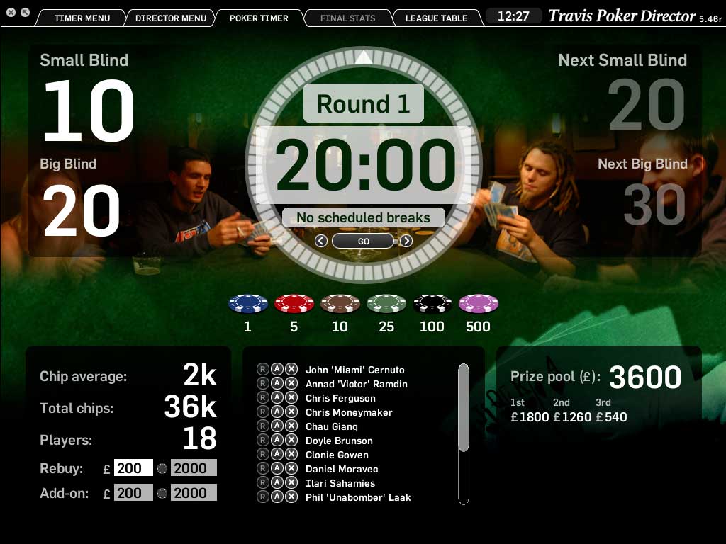 Travis Poker Timer FREE tournament poker timer for Windows and Mac OS X