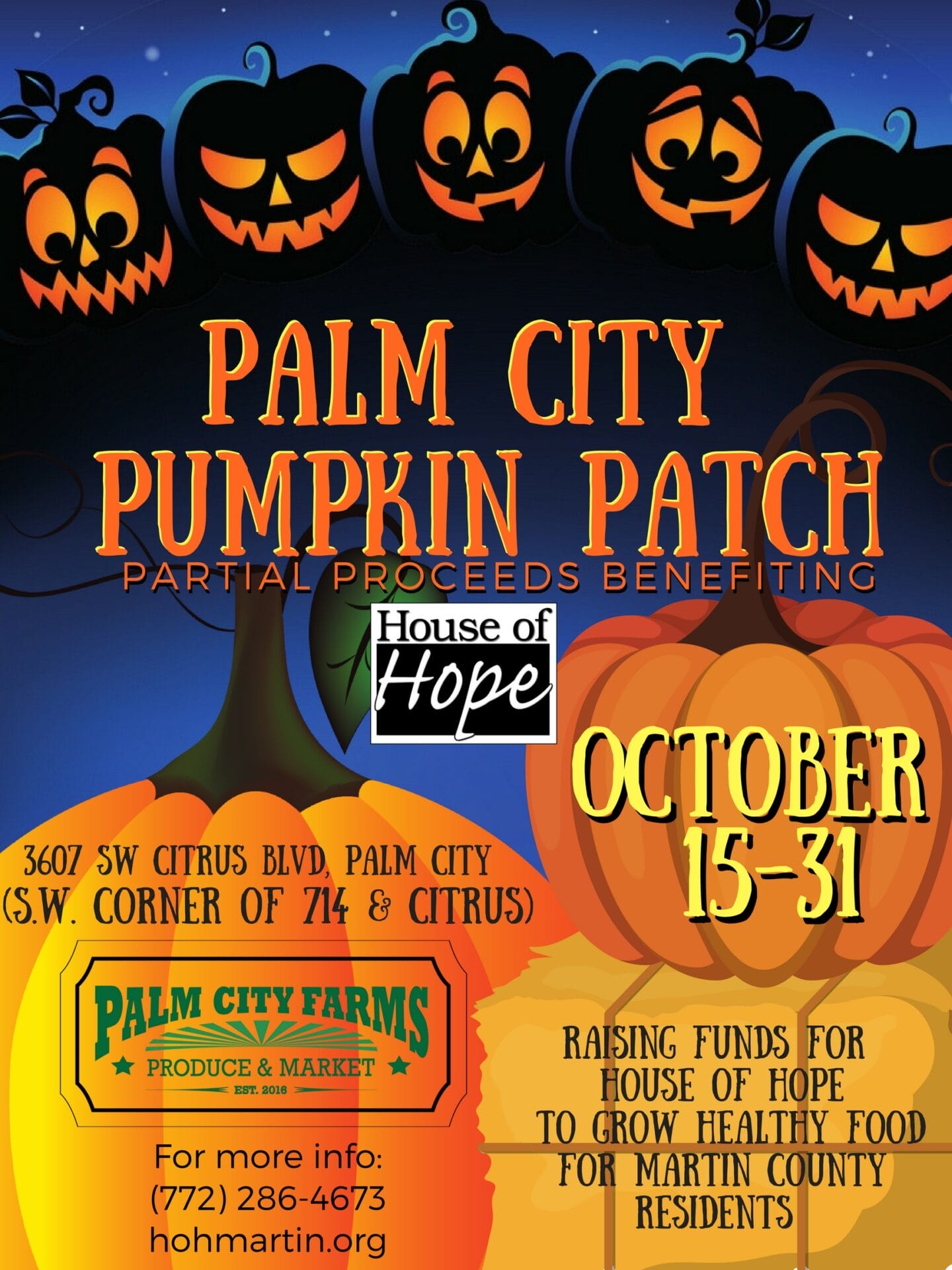 Pumpkin patch to raise funds for new production garden Treasure Coast