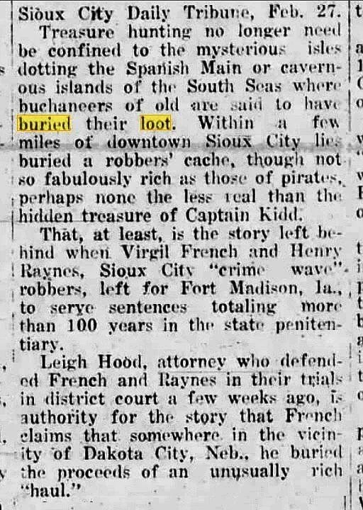 Nebraska, Not far from Dakota City Buried Loot 🧭 The Original Treasure Hunting site