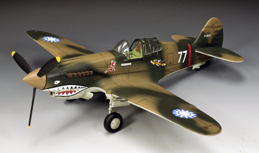 Flying Tigers P40 AirplaneWWII Scale Model MiniatureAF045King