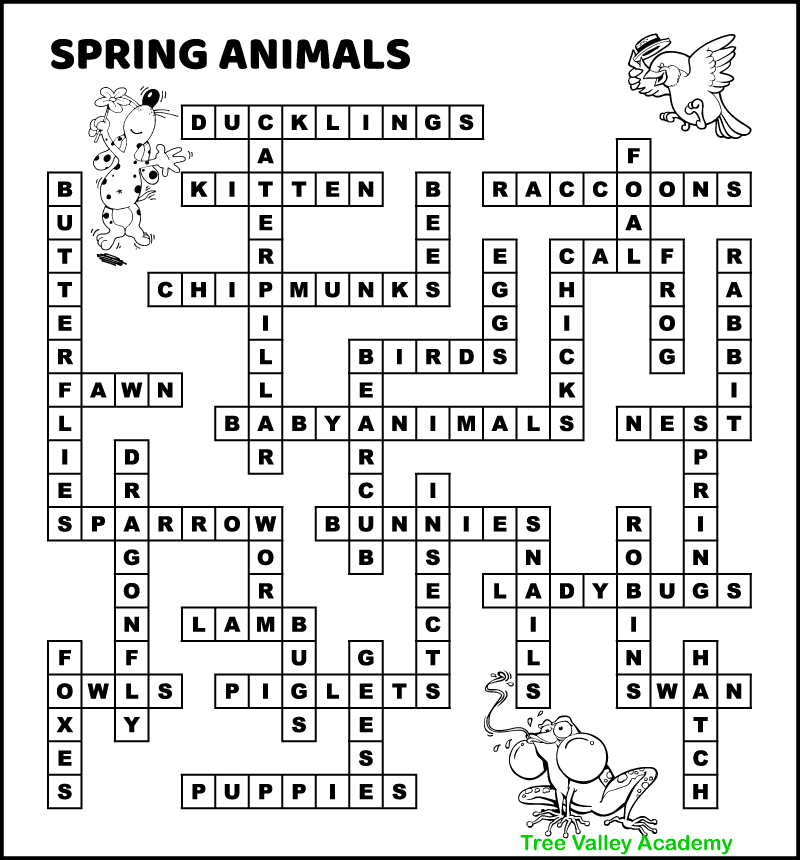 Spring Animals Fill In Puzzle Tree Valley Academy