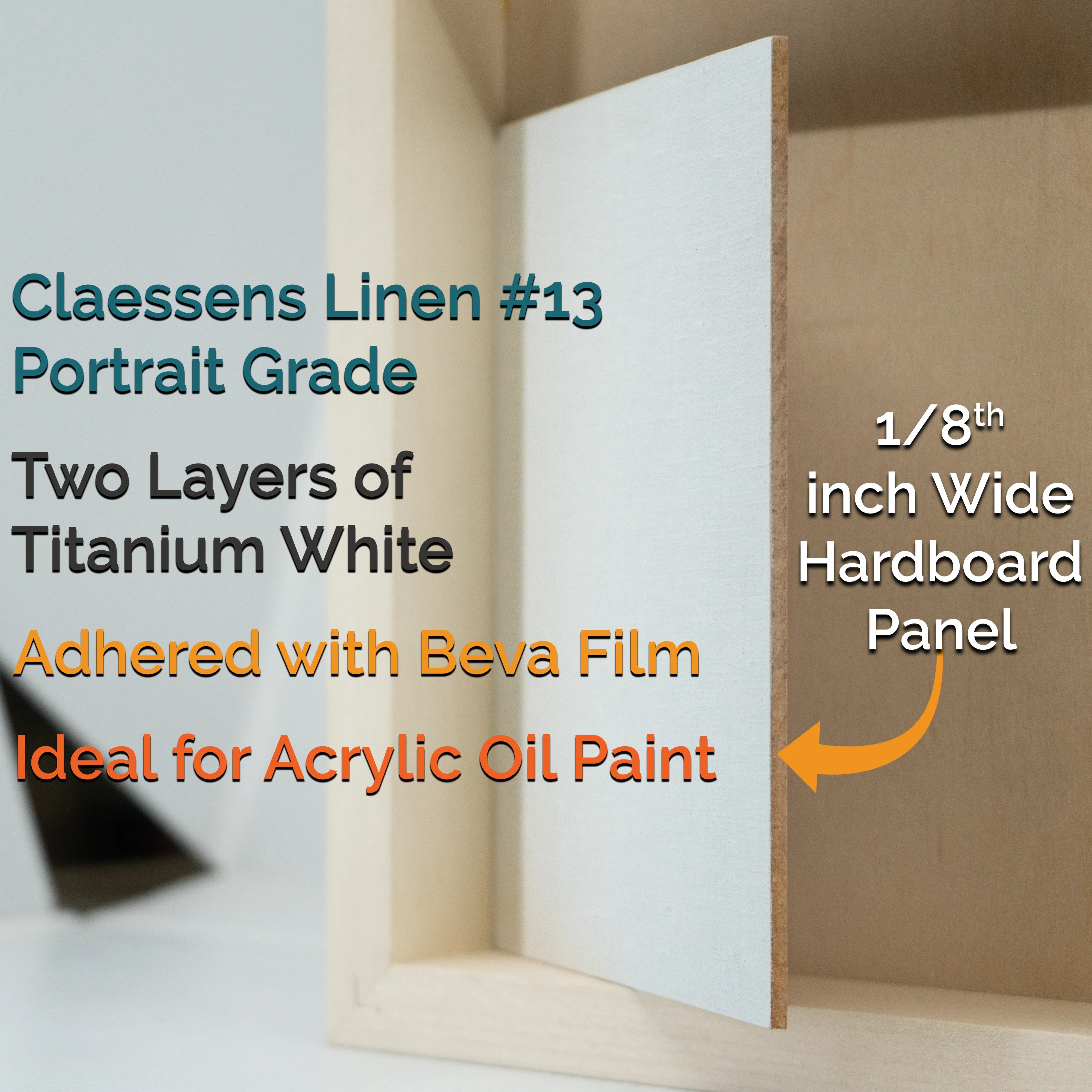 Acrylic Primed Linen Panel 1/8" Tempered Hardboard Trekell