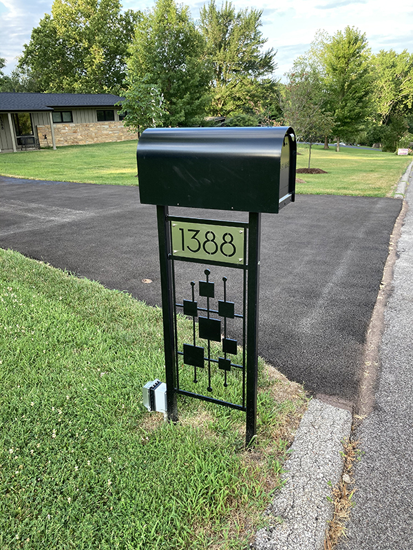 Custom MCM Mailbox Stand Trellis Art Designs