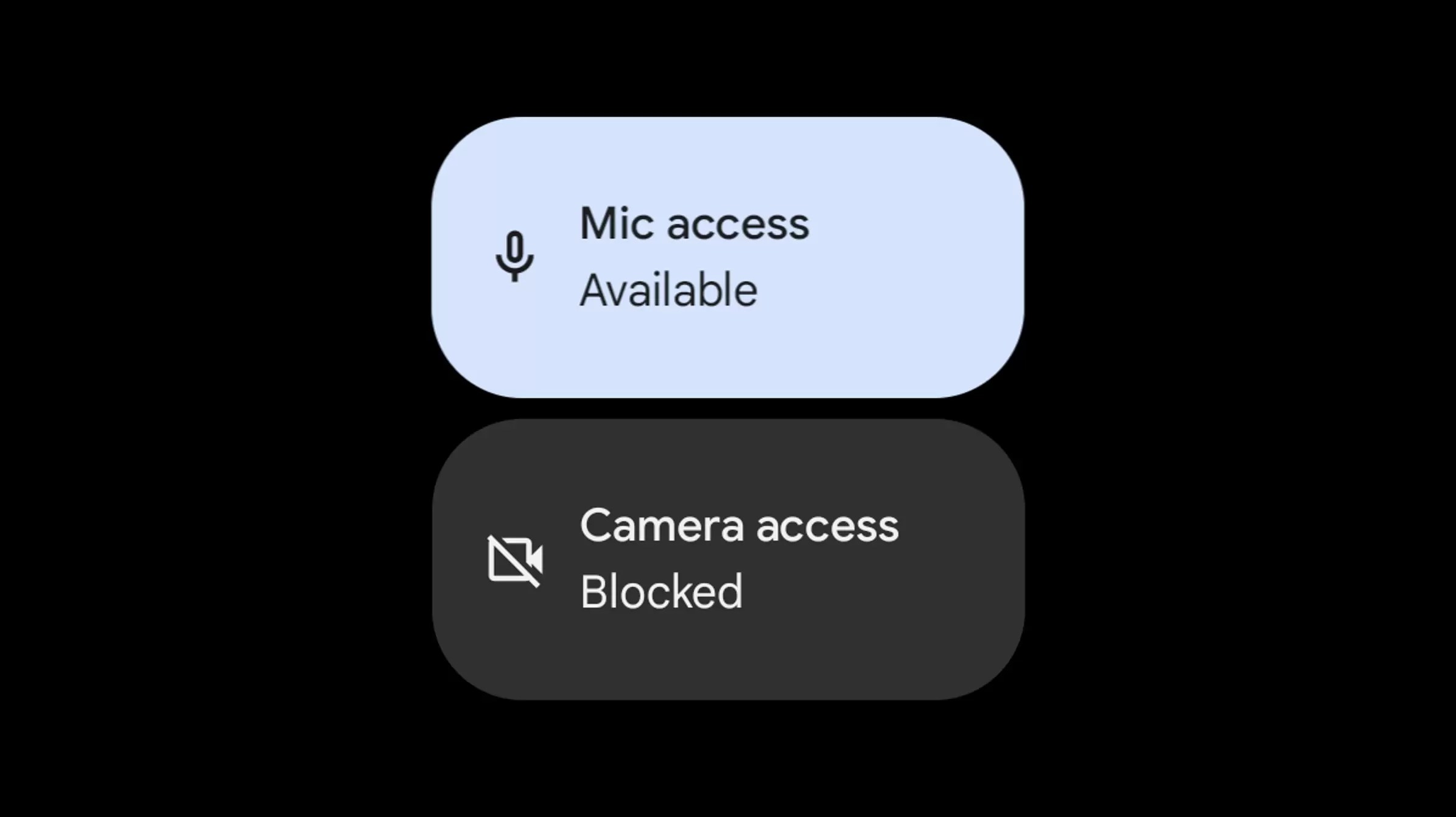 How to turn off mic and camera from Android quick settings