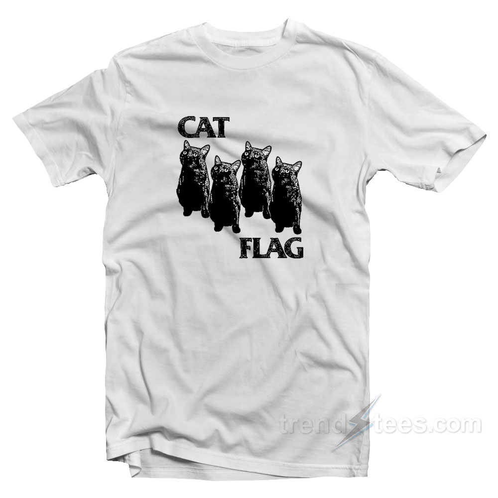 Cat Flag Parody Black Flag Cheap Custom Tshirt