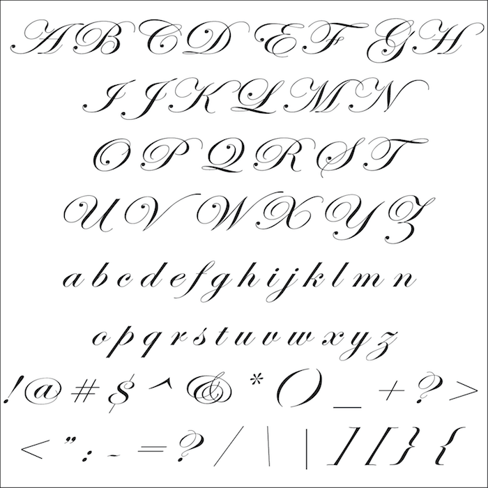 Customizable Edwardian Script Font Letters & Custom Name Decals