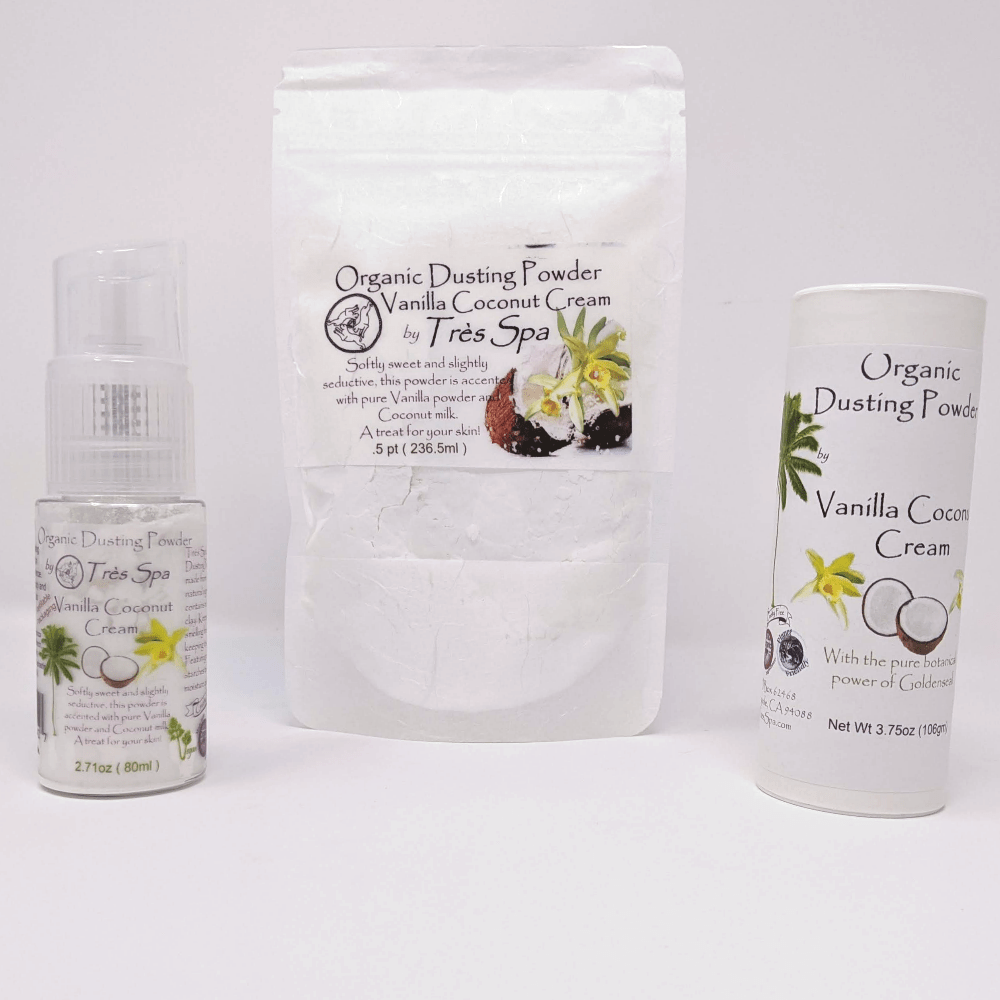 Vanilla Coconut Cream Organic Dusting Powder Tres Spa Store