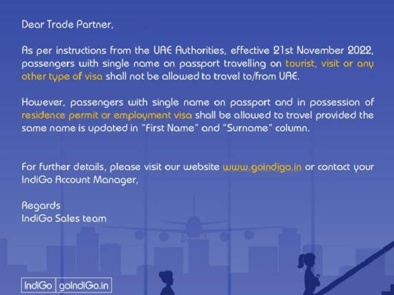 UAE Restricts Travel With Single Name On Passport Amid New Guidelines