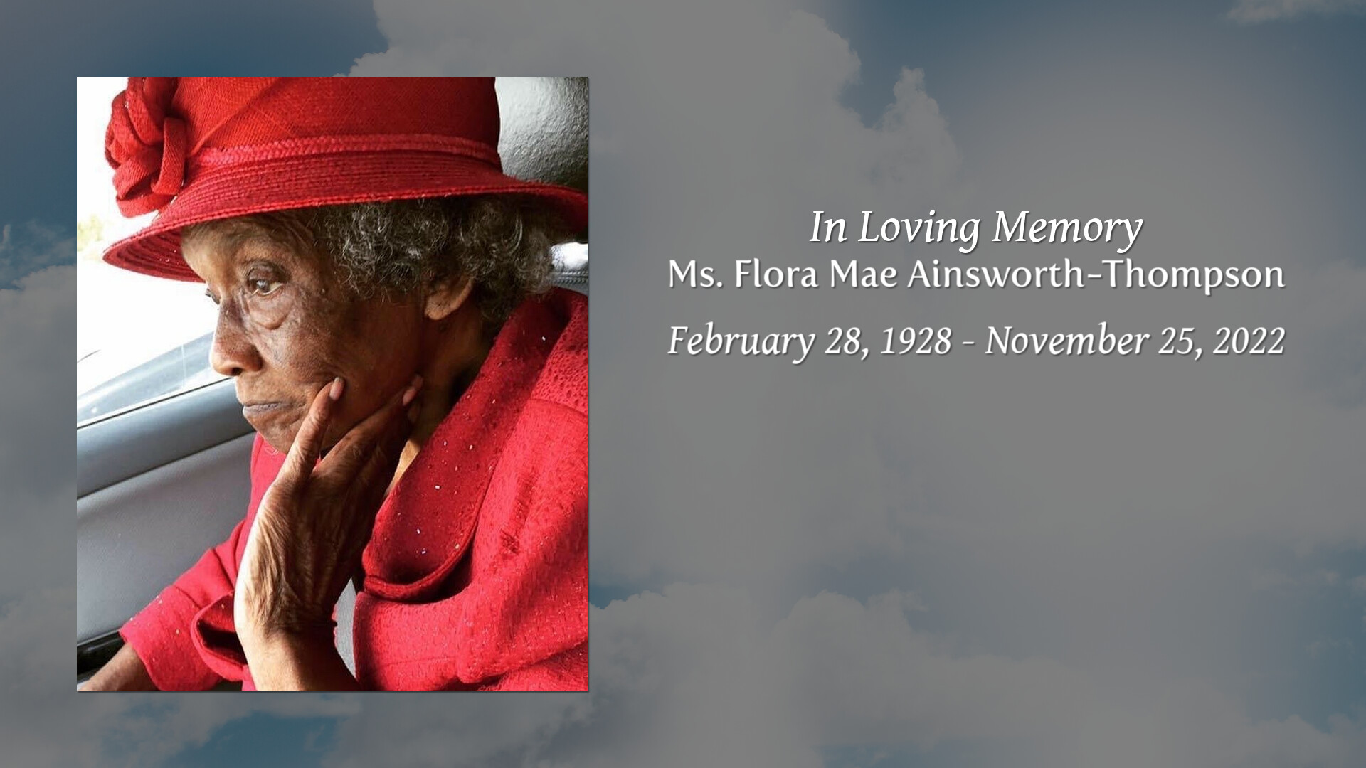Ms. Flora Mae AinsworthThompson Tribute Video