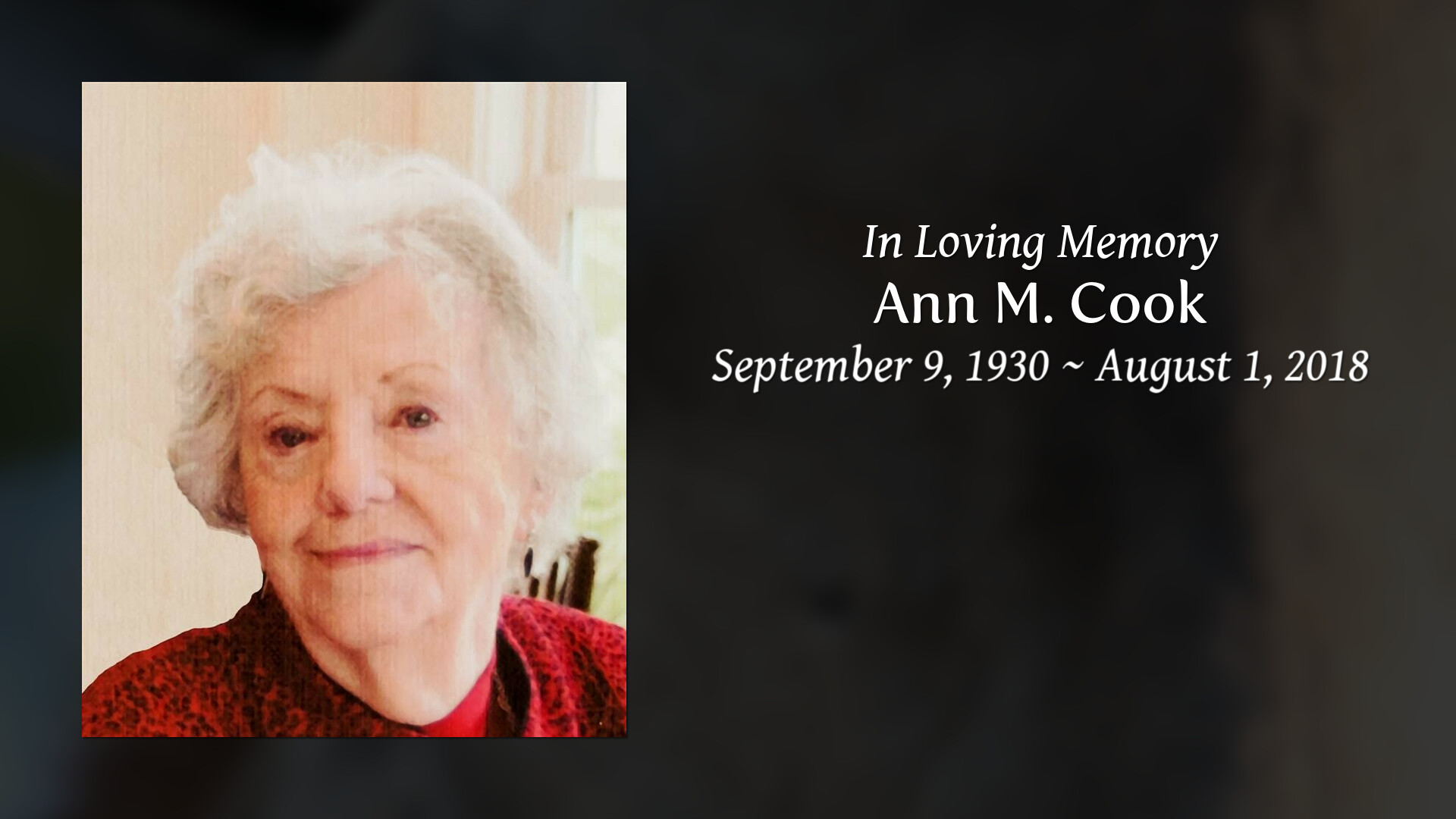 Ann M. Cook Tribute Video