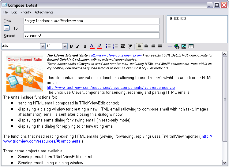 Making HTML email client with