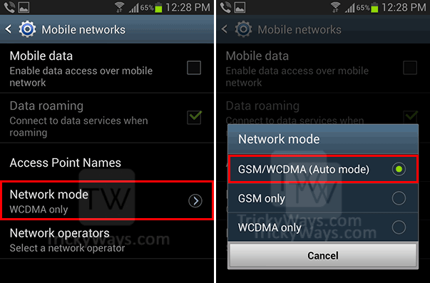 Fix Not Registered on Network Problem on Android