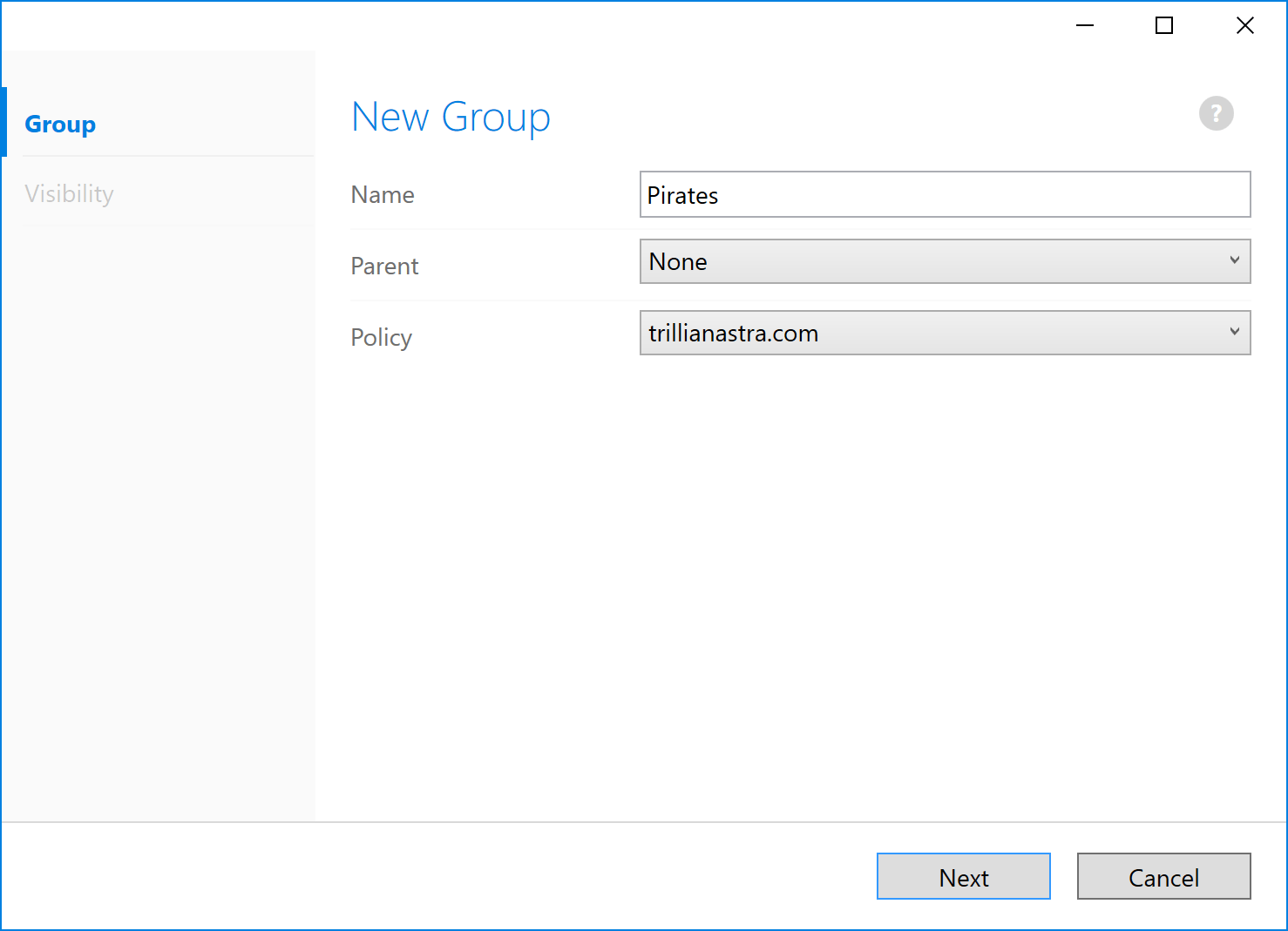 Adding a group Trillian