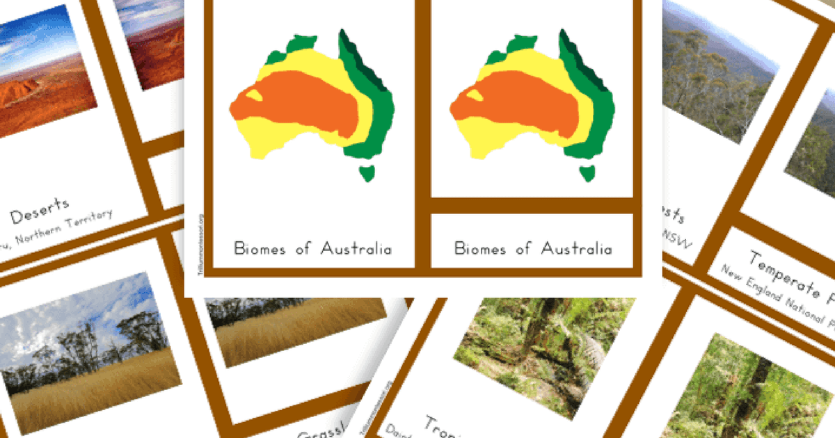 Free Printable Biomes of Australia Trillium Montessori