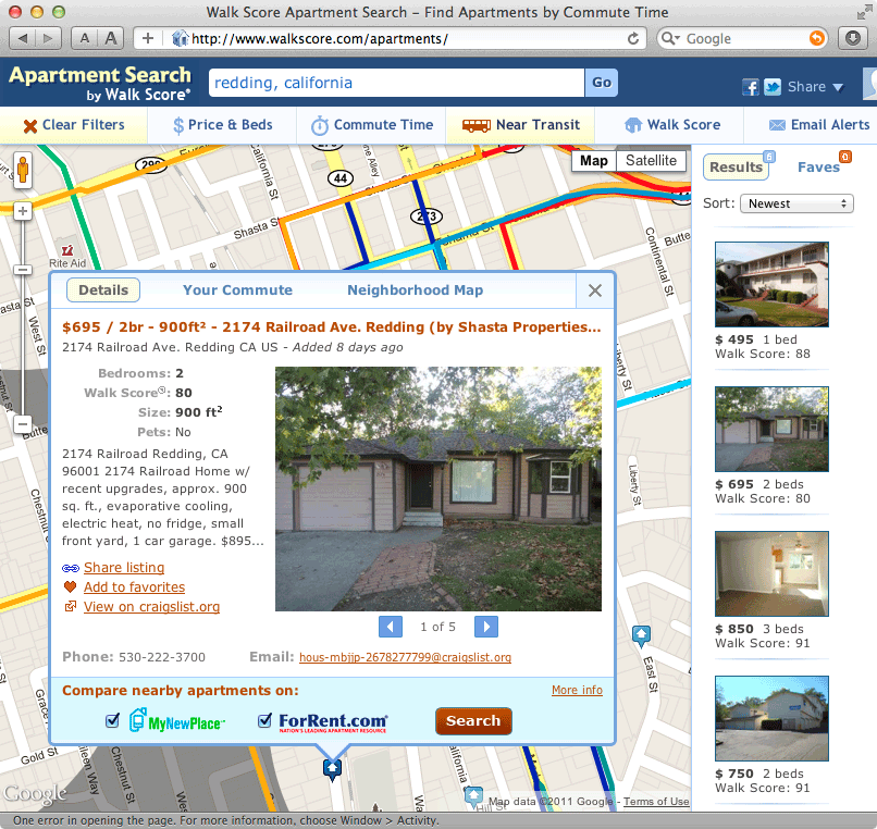 New Walk Score "Apartment Search" feature helps people find convenient