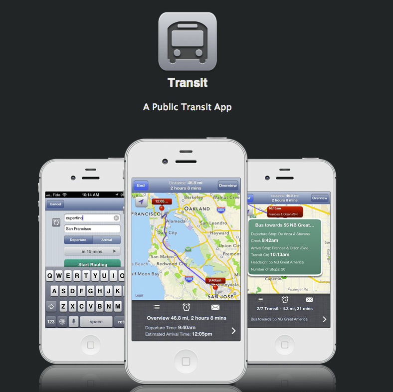 Trillium Transit A Public Transit App that brings Google transit directions to iOS 6