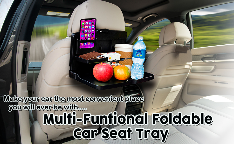Black Car Food Snack Tray Zone Tech Drink Meal Tray for Car,Household