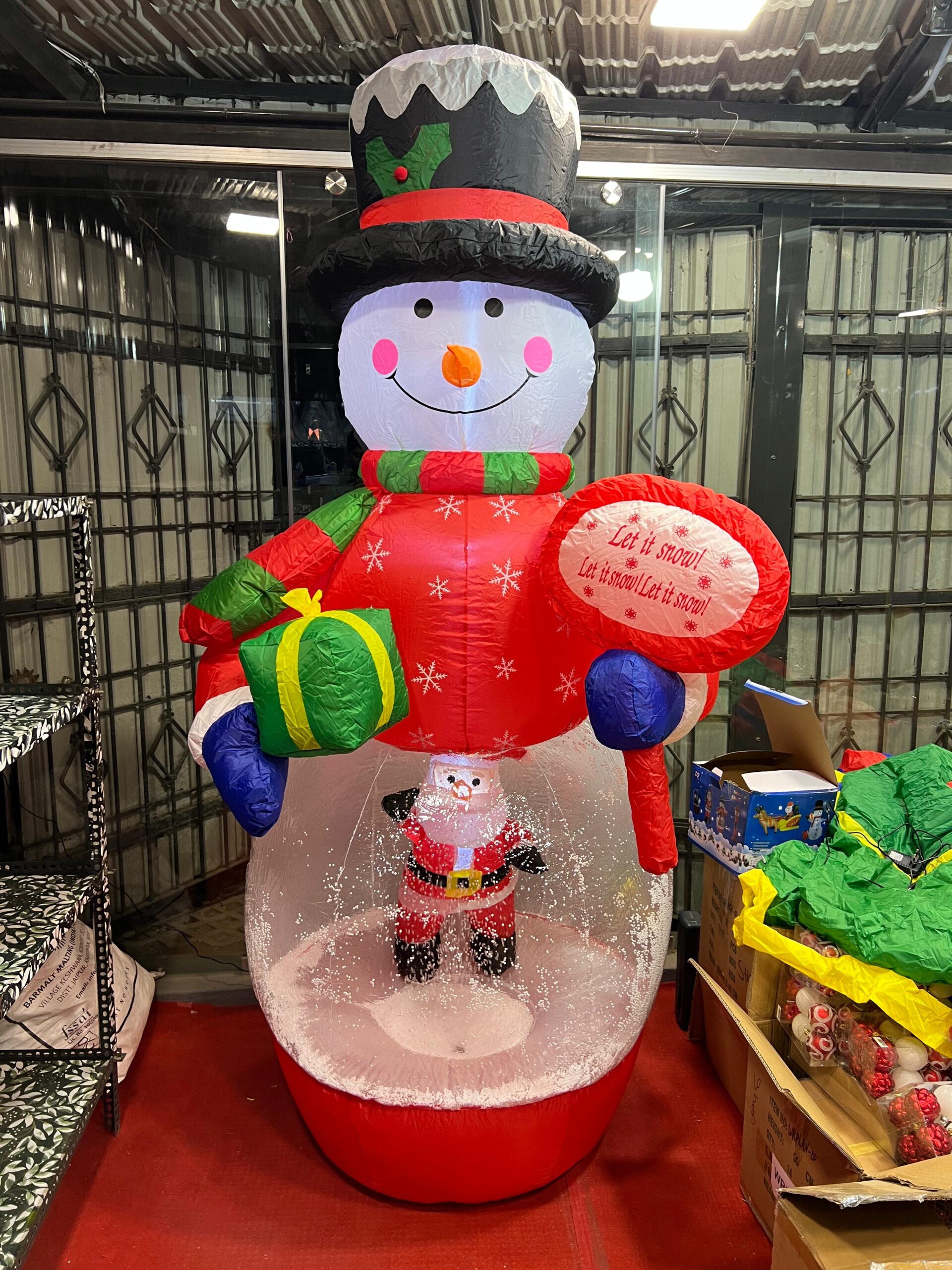 8Foot Snowman Inflatable with Santa Inside Unique Holiday Decor