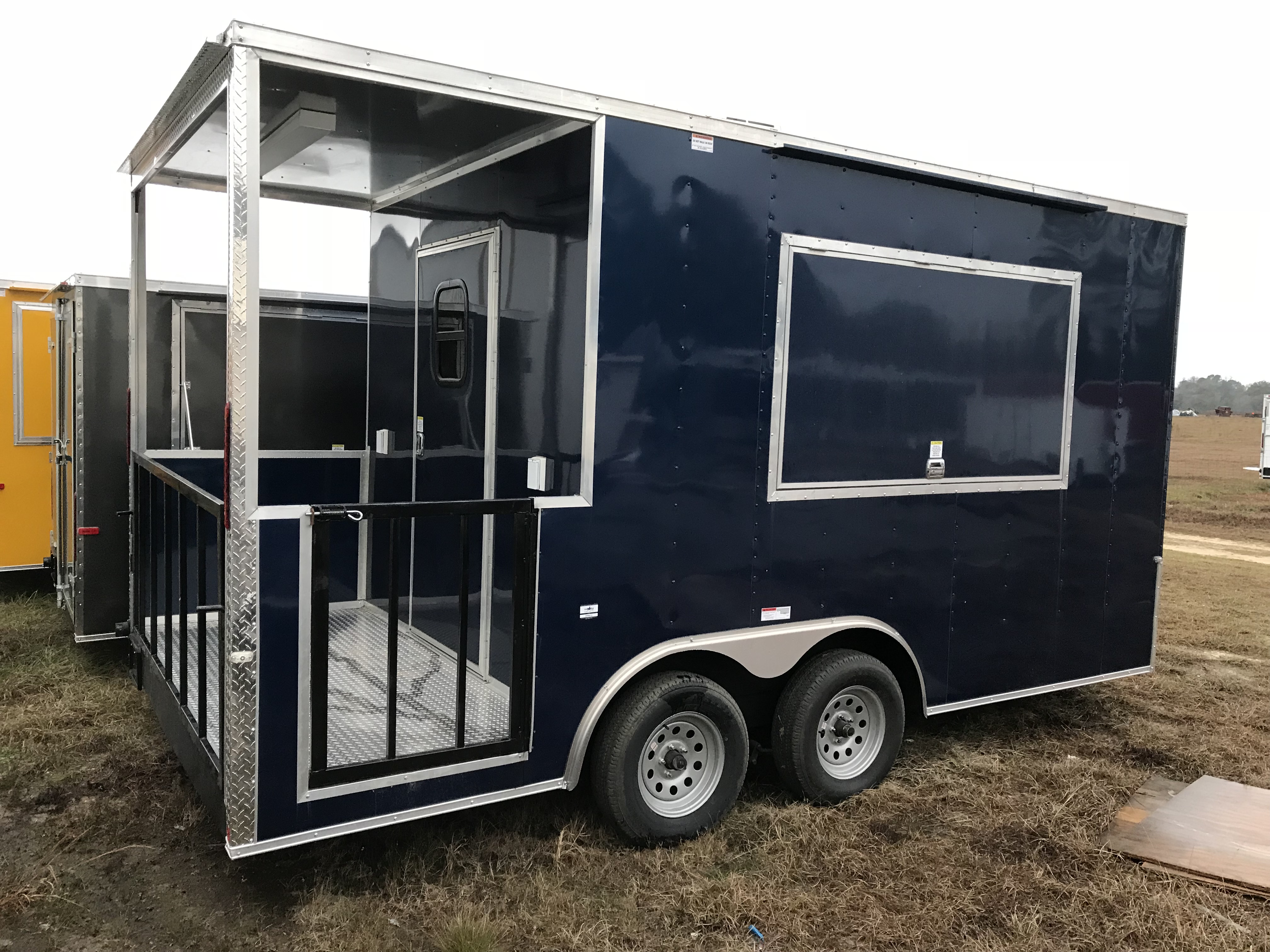 8.5 x 16 Tandem Axle Porch Concession Trailer 4 Foot Hood Range