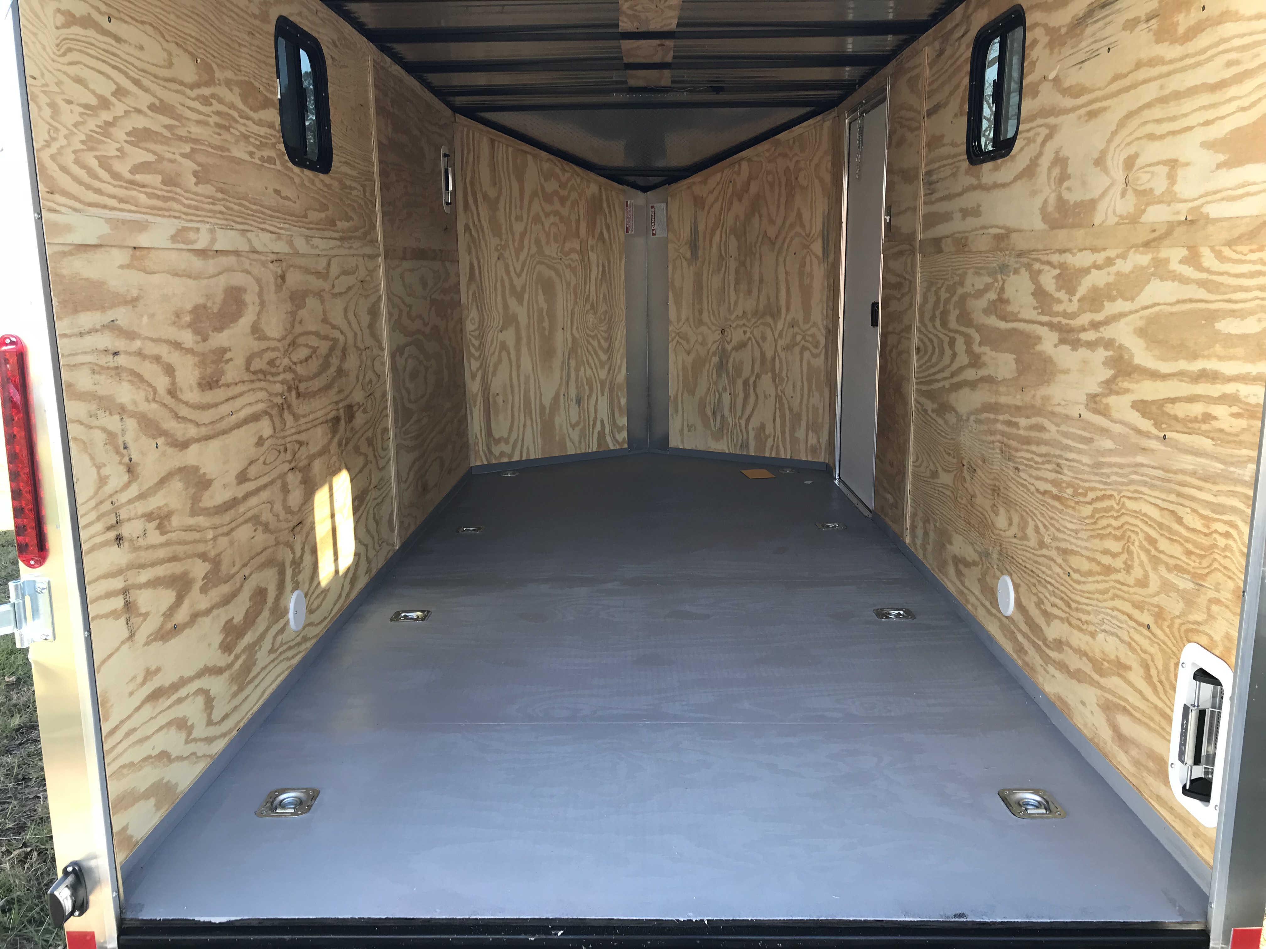 7x14 Tandem Axle Motorcycle Trailer Tinted Windows Alloy Wheels