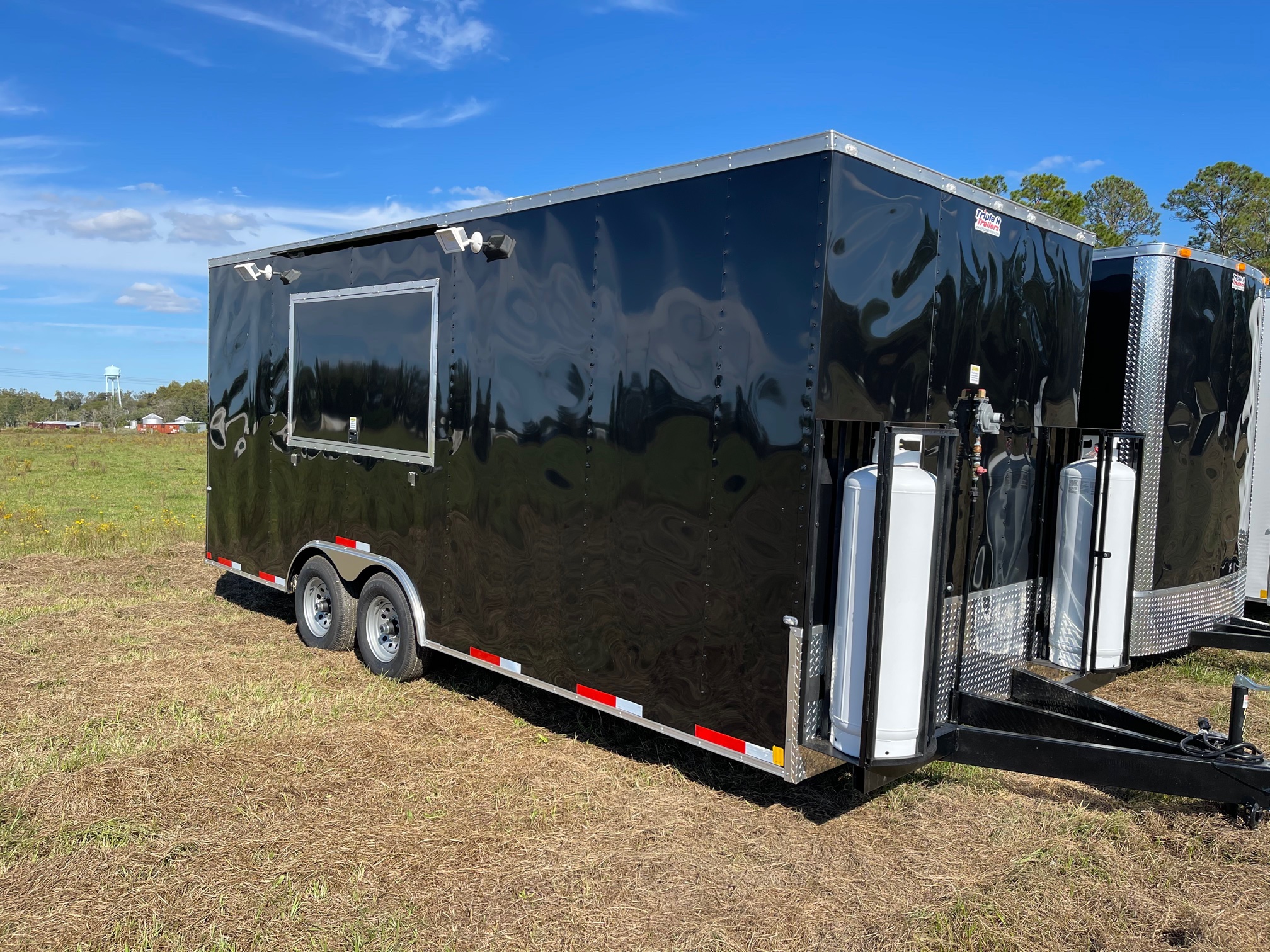 8.5x20 Tandem Axle Concession Trailer 8' Hood Gas Lines Sink