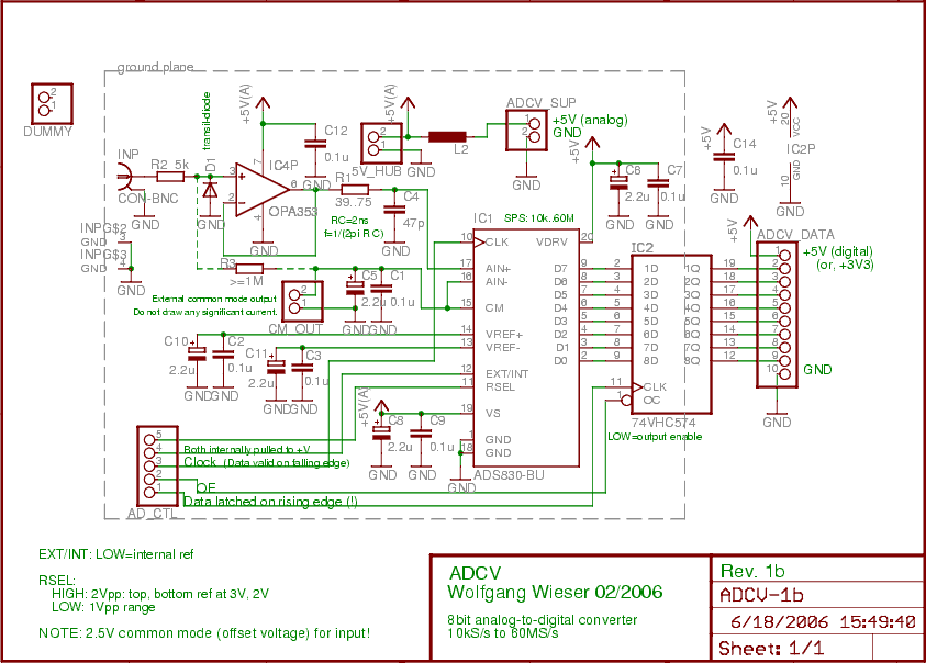 Electronics USB Live Oscilloscope ADCV Board