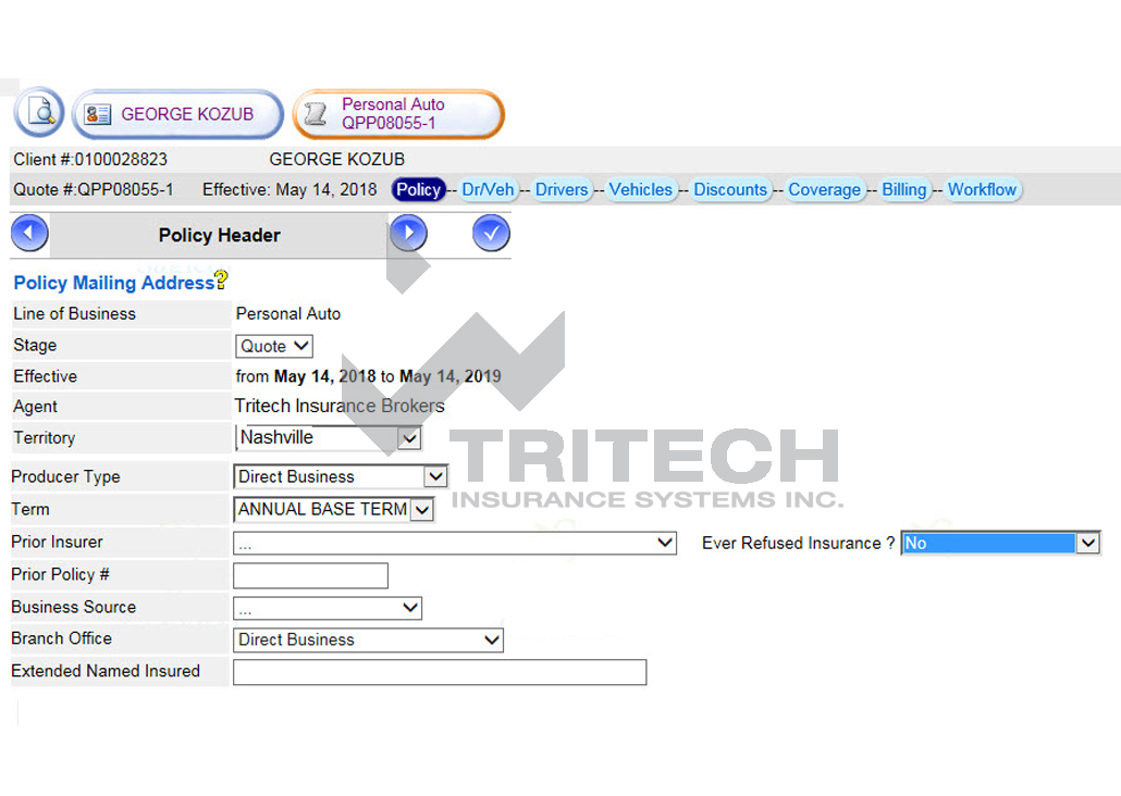 Tritech Insurance Systems Inc.