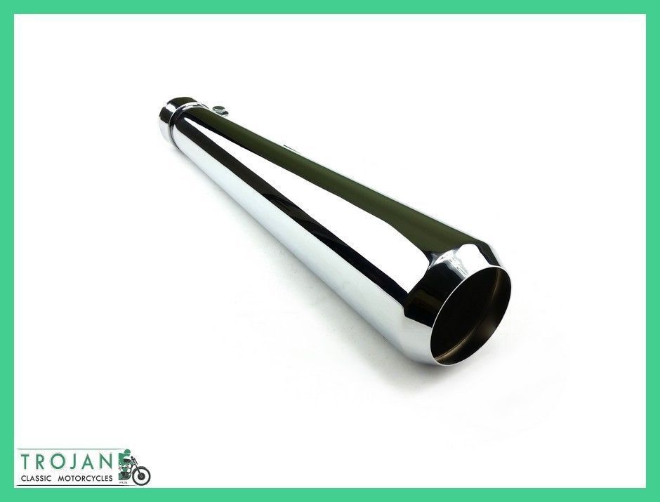 MUFFLER, UNIVERSAL, REVERSE CONE RACE MEGAPHONE, CHROME (LEFT OR RIGHT