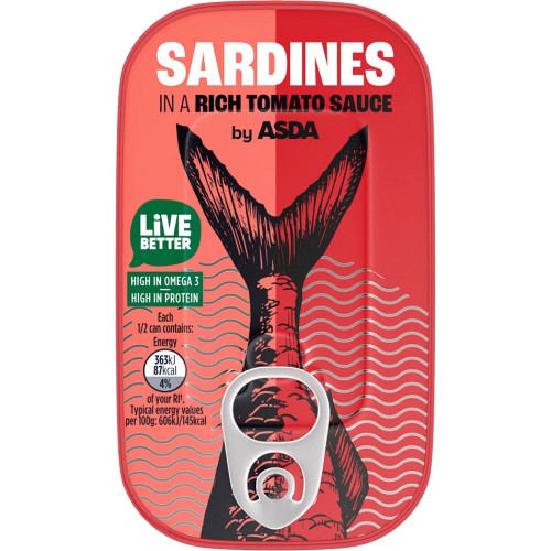 ASDA Sardines in Tomato Sauce (120g) Compare Prices & Where To Buy