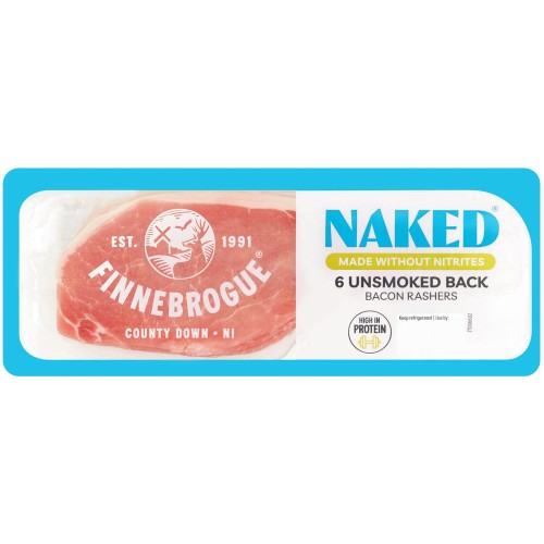 Finnebrogue Naked Bacon 6 Unsmoked Back Bacon Rashers (6 x 200g