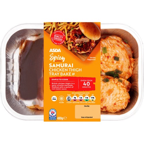 ASDA Spicy Samurai Chicken Thigh Tray Bake (480g) Compare Prices