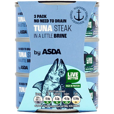 ASDA Tuna Steak in a Little Brine (3 x 110g, 330g) Compare Prices